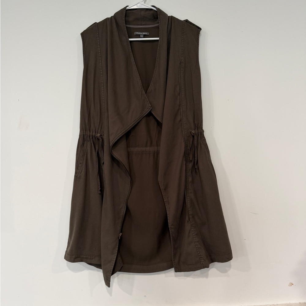 Michael Stars Olive Sleeveless Drape Vest